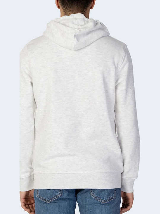 Jack & Jones White Melange Hooded Sweatshirt