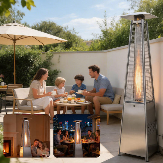 Medrelaxhome LPG Pyramid Heater Inox 13kW