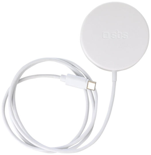 SBS Зарядно Устройство Magsafe И Кабел USB-C 15W Бял
