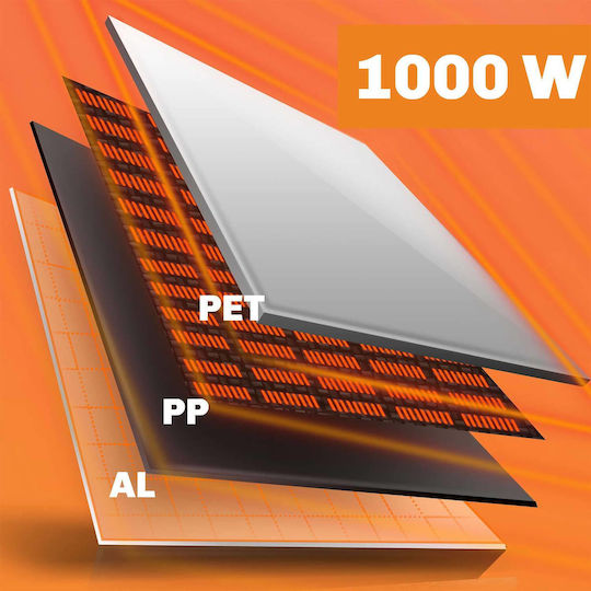 Berdsen Πάνελ Υπέρυθρης Θέρμανσης Οροφής 1000W Λευκό 120x60cm