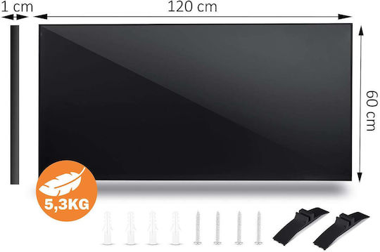 Berdsen Infrarot-Heizpaneel zur Wandmontage 1000 W Schwarz 120 × 60 cm