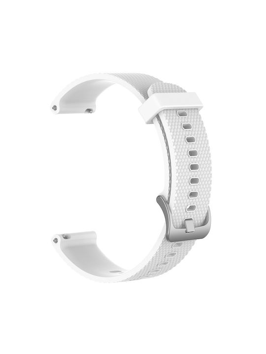 Garmin Vivoactive 4s 18 mm Силиконова Каишка за Часовник с Диаманти Бяла