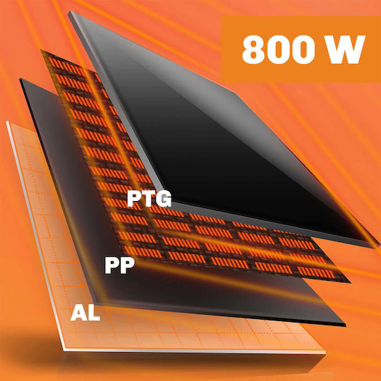 Berdsen Wall-Mounted Infrared Heating Panel 800W Black 100x60cm