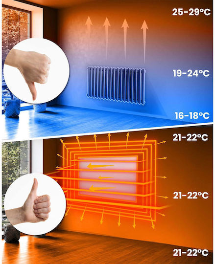 Berdsen Wall-Mounted Infrared Heating Panel 800W Black 100x60cm