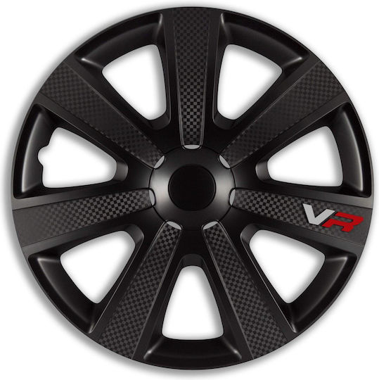 4Racing Σετ Τάσια Αυτοκινήτου Carbon 4τμχ 15" Μαύρο/Μαύρο