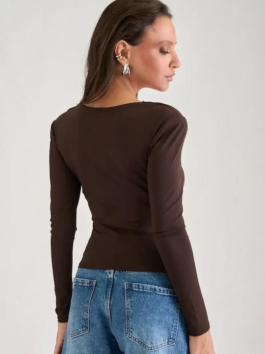 Braune Damenbluse