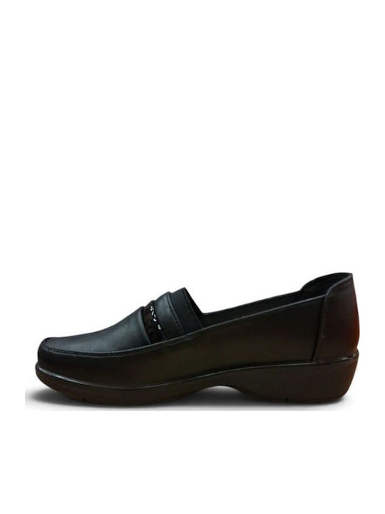 Leather Women's Moccasins in Black Colour