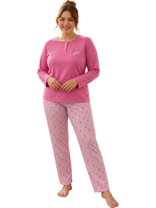 Asel Winter Damen-Pyjama-Set Rosa