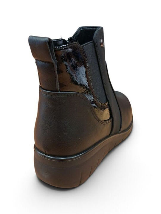 Black Leather Women's Ankle Boots
