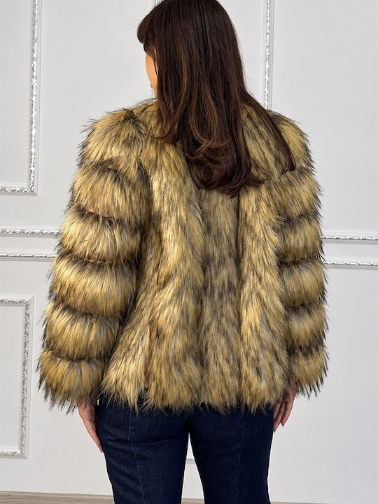 Kurzer Damenpelz Gold