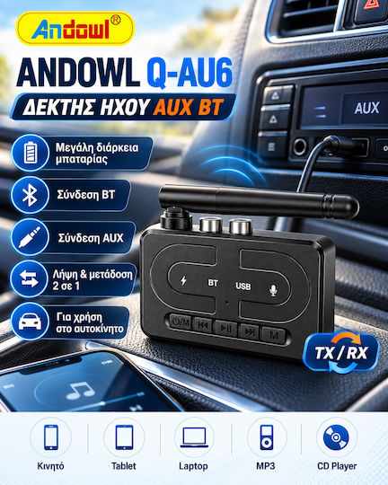 Andowl Q-au6 Bluetooth-Audio-Empfänger Sender Aux 2.1 Auto