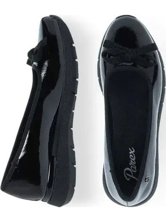 Leather Women's Ballerina Shoes Black