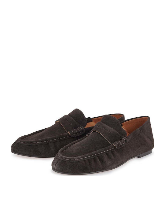 Suede Women's Loafers in Brown