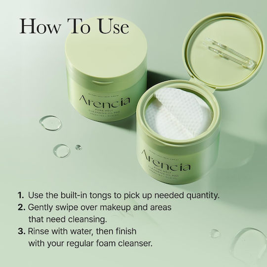 Arencia Pore Melt Facial Cleansing & Makeup Remover Oil for Oil Control & Antioxidant Action 50 Pieces