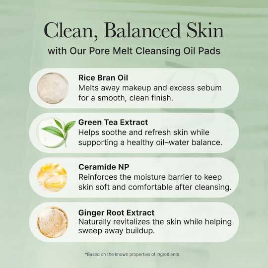 Arencia Pore Melt Facial Cleansing & Makeup Remover Oil for Oil Control & Antioxidant Action 50 Pieces
