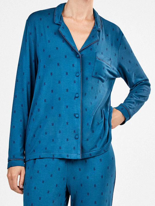 Gisela Winter Women's Petrol Blue Pyjama Set