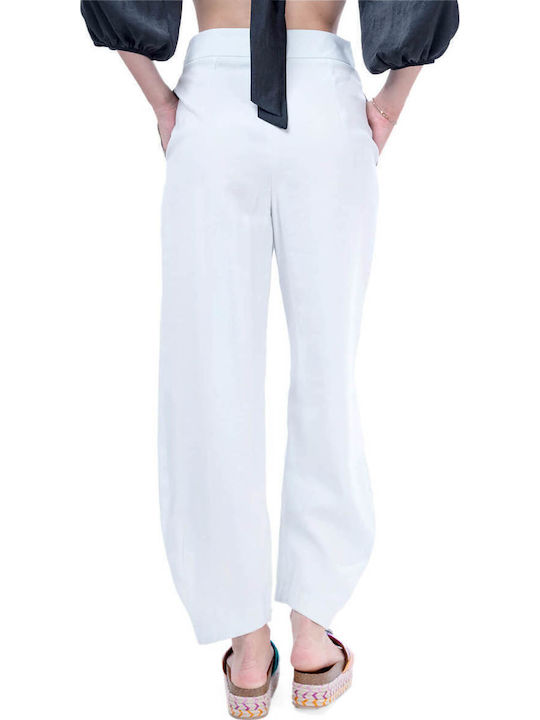 Emporio Armani Women's Blue Fabric Trousers