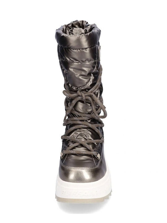 Eliza Women's Leather Snow Boots Orange
