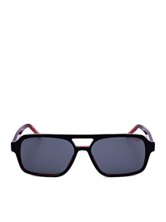 Herren Sonnenbrille mit Schwarz Kunststoff Gestell und Schwarz Linse