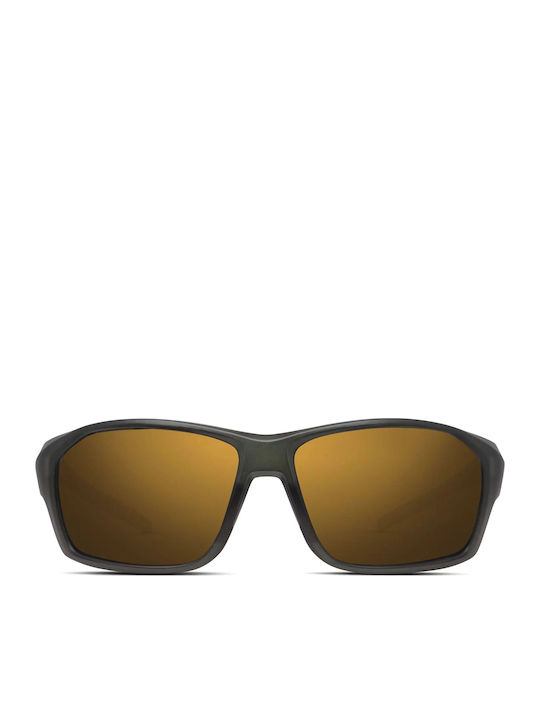 Fenix Unisex Sunglasses with Gray Plastic Frame and Brown Mirror Lens
