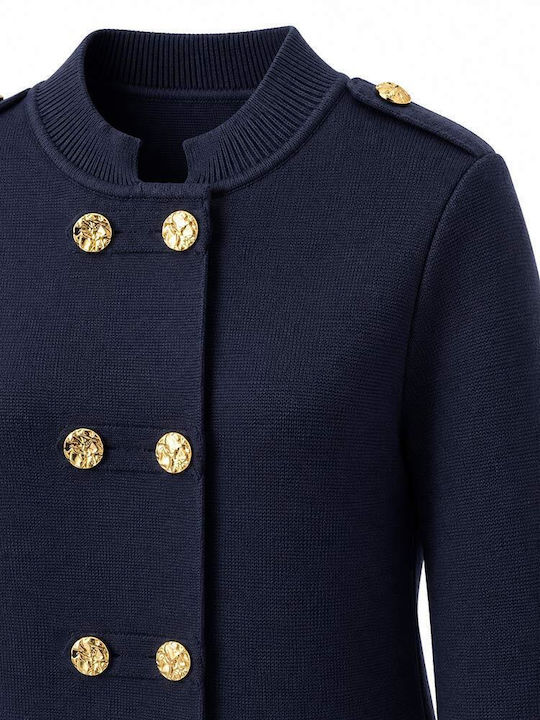 Cuca Damen-Lederblazer Navy Blue