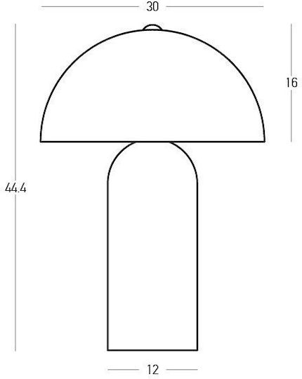 Zambelis Lights Glass Table Lamp for E27 Socket with White Shade and Brown Base
