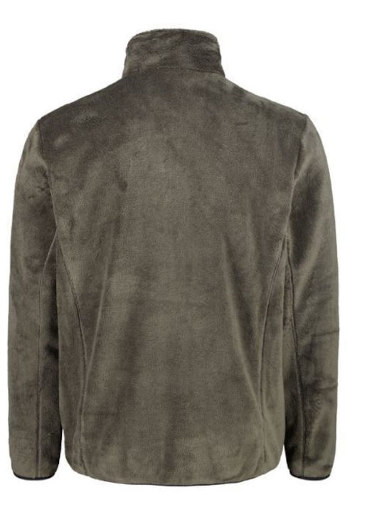 Herren Fleecejacke Olive-Anthrazit