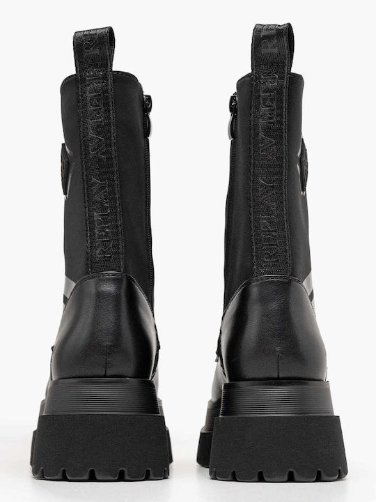 Any.sway Damen Schwarze Kampfstiefel