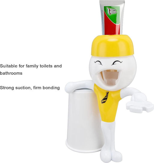 Wall-Mounted Plastic Yellow Toothbrush Holder 9101198758375