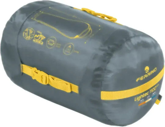 Ferrino Sleeping Bag Μονό 3 Εποχών Lightec SM 1100 Grey Yellow