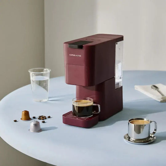 Thera Studio Μηχανή Espresso 1450W Πίεσης 19bar Burgundy