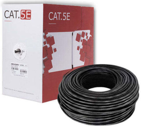 Hikvision U/UTP Cat.5e (Gigabit) Καλώδιο Δικτύου Ethernet εξωτερικού χώρου χωρίς ακροδέκτες 305m Λευκό