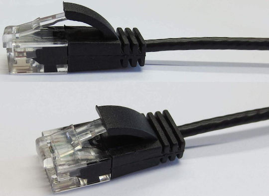 Wantec U/UTP Cat.6a (Gigabit) Καλώδιο Δικτύου Ethernet 0.2m Μαύρο