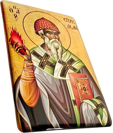 Saint Spyridon Icon Magnet Glazed 8x5.5 Cm