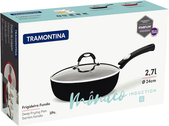 Tramontina Aluminum Pan with Lid with Non-Stick Coating 24cm