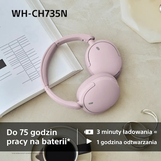 WHCH735N Wireless / Wired Over Ear Headphones Pink