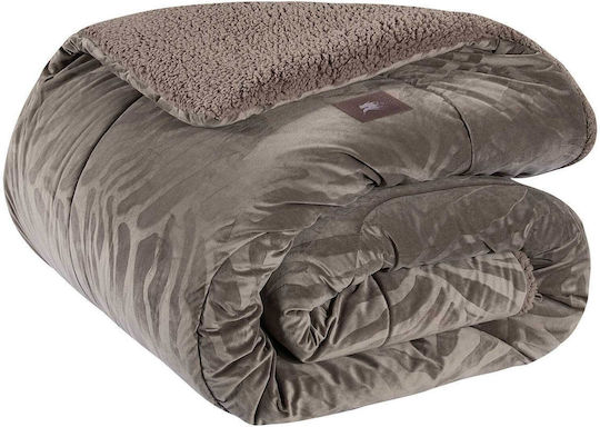 Greenwich Polo Club Hollowfiber-Filled Sherpa Comforter Double 250x240cm 4433 Top 11.5 Togs