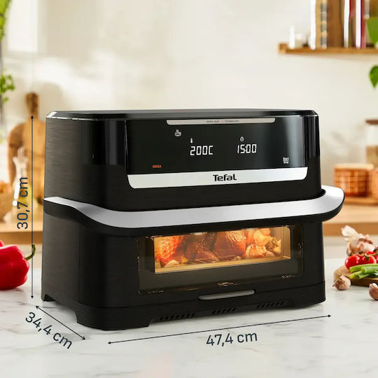Tefal Ever Fry Dual Flex Еър Фрайър с Wi-Fi и Двойна Подвижна Кошница 9 л Черен