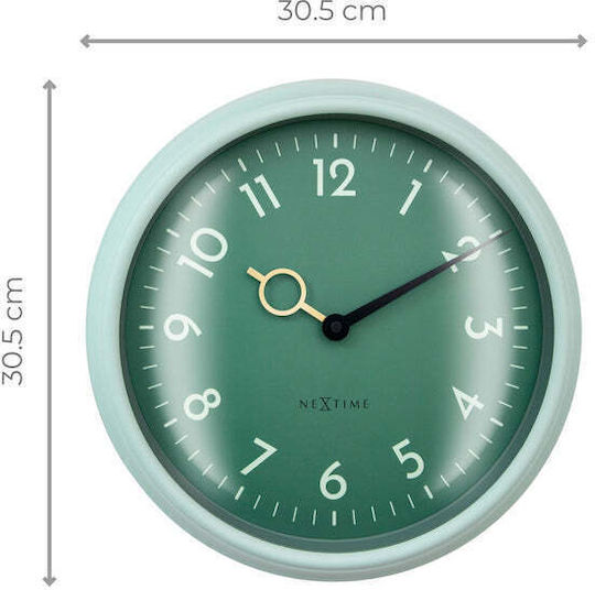 Nextime Αθόρυβο Ρολόι Τοίχου Πλαστικό Πετρόλ Ø30.5cm