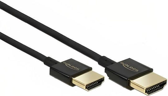DeLock HDMI 2.0 Premium High Speed 4K 60Hz HDR Cable HDMI male - HDMI male 1.5m Μαύρο