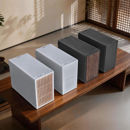 DAN B4-mATX Micro Tower Computer Case White Wood White - mATX Mesh