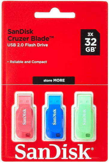 Sandisk Cruzer Blade 32GB USB 2.0 Stick Mehrfarbig
