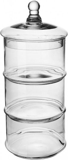 Karvounis General Use Glass Jar with Lid Transparent 43x16x43cm 1 Pieces