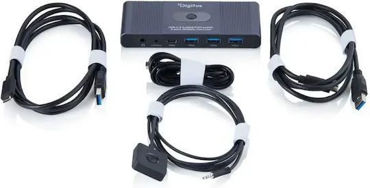 Digitus DS-12855 KVM И Превключвател На Данни С USB-C / HDMI
