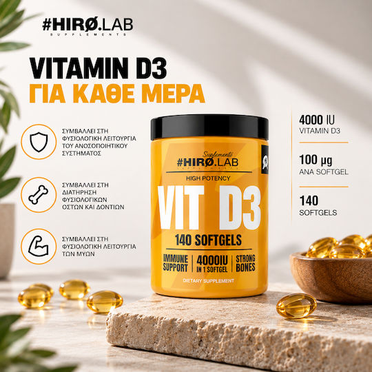 Hiro.Lab Vitamin D3 4000 IU 140 Softgels