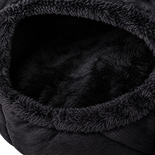 Zola Pat pentru Animale de Companie cu Pernă Detașabilă și Bază Antiderapantă, Material Plușat, Negru, 32 x 40 cm