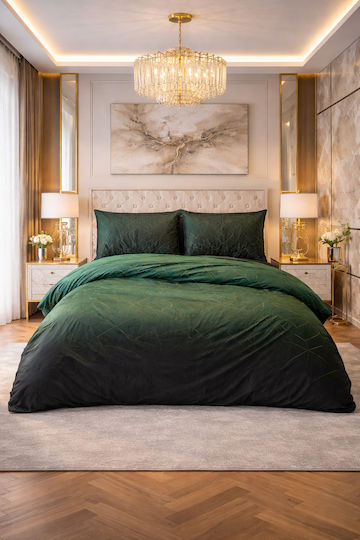 Sleeptime Подредба Пликове За Завивки 200x220см Двойна С 2 Калъфки За Възглавници Зелени