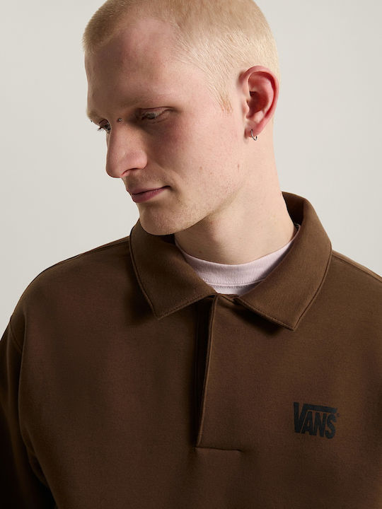 Vans Left Chest Φούτερ Καφέ με Κουκούλα