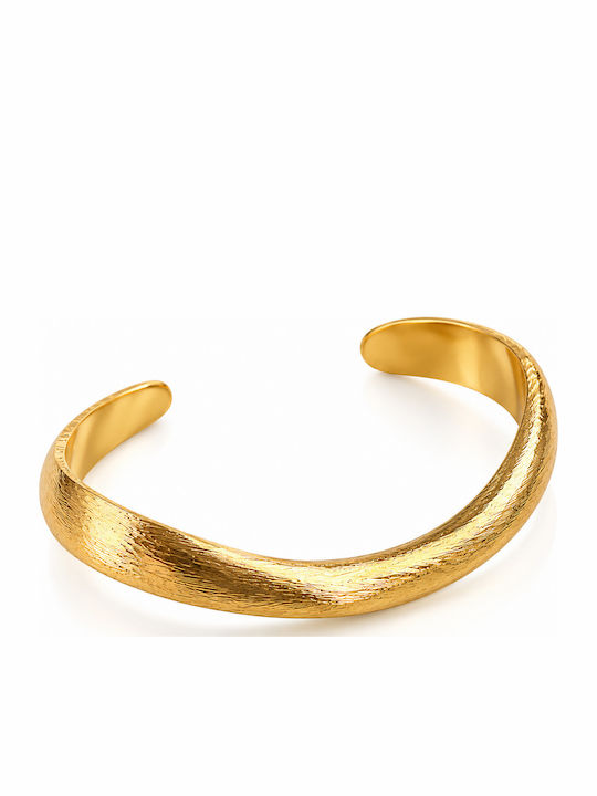 Kingleap Women's Gold-Plated Steel Cuff Bracelet