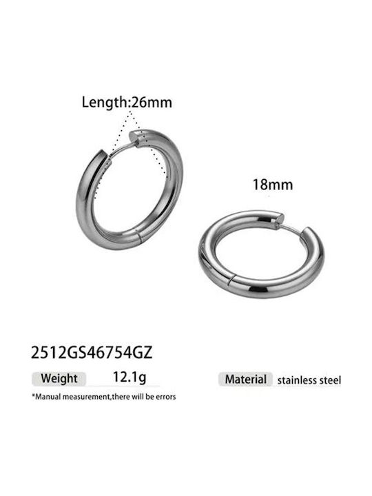 Unisex Σκουλαρίκια Κρίκοι Thick Hoop 26mm Χειρουργικό Ατσάλι –sharks Bay Unisex Σκουλαρίκια Κρίκοι Thick Hoop 26mm Χειρουργικό Ατσάλι –sharks Bay